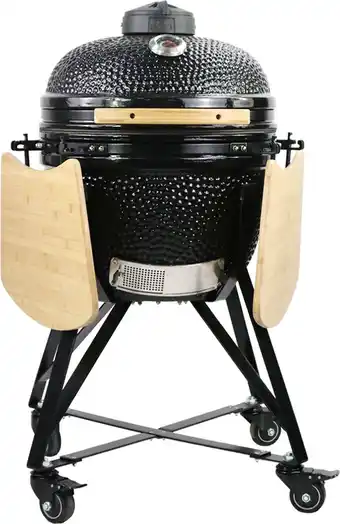 Intratuin Intratuin kamado barbecue urban chef egg medium zwart d 52 h 78 cm aanbieding