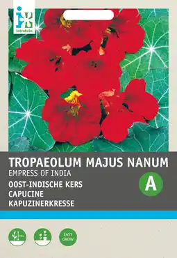 Intratuin Intratuin bloemenzaad oost-indische kers rode bloem (tropaeolum majus nanum 'impress of india') aanbieding