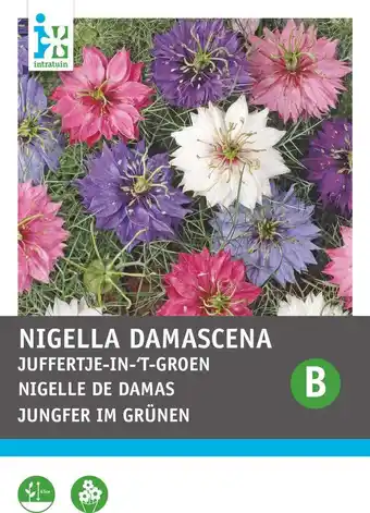 Intratuin Intratuin bloemenzaad juffertje in 't groen (nigella damascena 'persian jewels') aanbieding