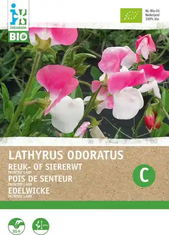 Intratuin Biologische intratuin bloemenzaad pronkerwt roze (lathyrus odoratus 'painted lady') aanbieding