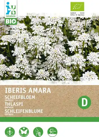 Intratuin Biologische intratuin bloemenzaad scheefbloem (iberis coronaria 'empress') aanbieding