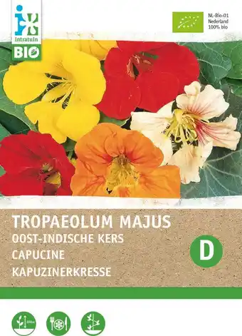 Intratuin Biologische intratuin bloemenzaad oost-indische kers gemengd (trapaeolum majus) aanbieding