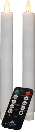 Intratuin Led tafelkaars rustiek wit met afstandsbediening d 2,5 h 23 cm 2 stuks aanbieding