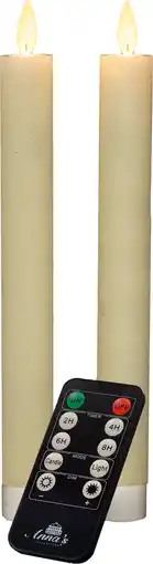 Intratuin Led dinerkaars crème met afstandsbediening d 2,5 h 23 cm 2 stuks aanbieding