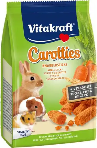 Intratuin Vitakraft knaagdier- en konijnensnack carotties 50 g aanbieding