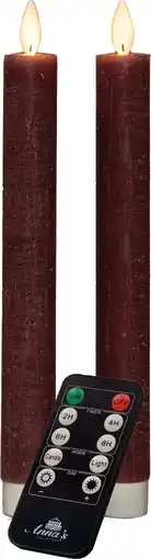 Intratuin Led tafelkaars roze met afstandsbediening d 2,5 h 23 cm 2 stuks aanbieding