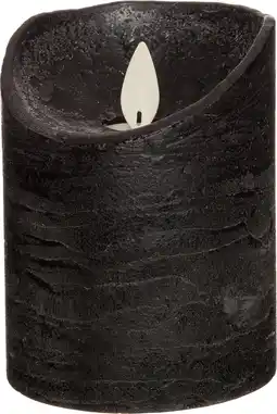 Intratuin Led kaars rustiek d 7,5 h 10 cm zwart aanbieding