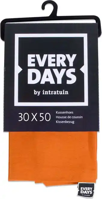 Intratuin Everydays kussenhoes katoen oranje 30 x 50 cm aanbieding