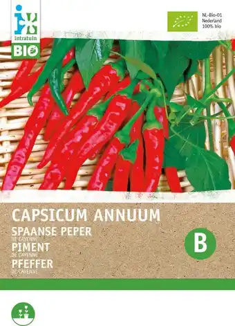 Intratuin Biologische intratuin groentezaad rode spaanse peper (capsicum annuum 'de cayenne') aanbieding
