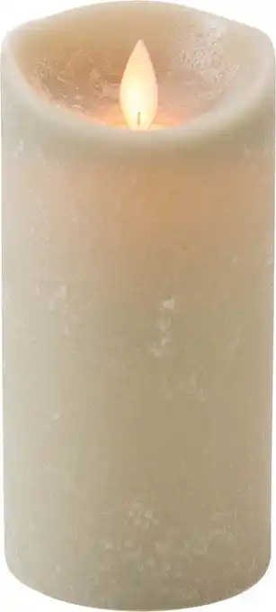 Intratuin Led kaars rustiek d 7,5 h 15 cm grijs aanbieding