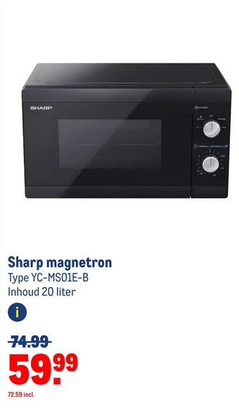 Makro Sharp magnetron aanbieding