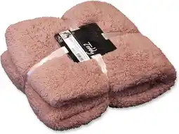 Intratuin Unique living plaid teddy roze 150 x 200 cm aanbieding