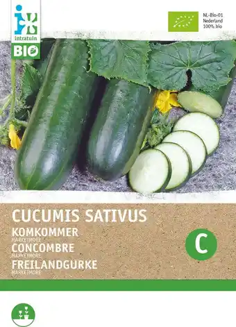 Intratuin Biologische intratuin groentezaad komkommer (cucumis sativus 'marketmore') aanbieding