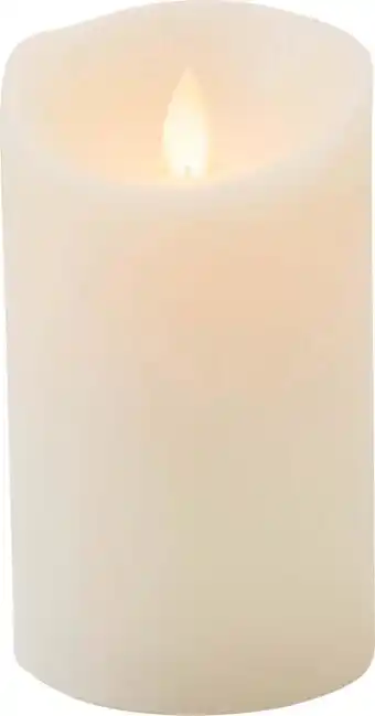 Intratuin Kaars rustiek met led verlichting en timer 12,5 cm crème aanbieding