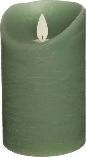 Intratuin Led kaars rustiek d 7,5 h 12,5 cm groen aanbieding