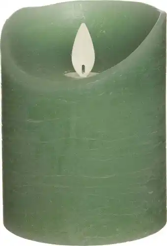 Intratuin Led kaars rustiek d 7,5 h 10 cm groen aanbieding
