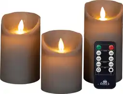 Intratuin Led kaars rustiek 3 stuks met afstandsbediening aanbieding