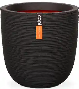 Intratuin Capi europe bloempot nature-rib zwart d 35 h 34 cm aanbieding