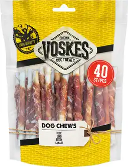 Intratuin Voskes kauwsticks rawhide twist eend 400 g aanbieding