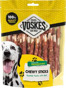 Intratuin Voskes kauwsticks rawhide twist eend 400 g aanbieding