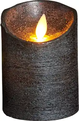 Intratuin Kaars rustiek met led verlichting en timer 10 cm antraciet aanbieding