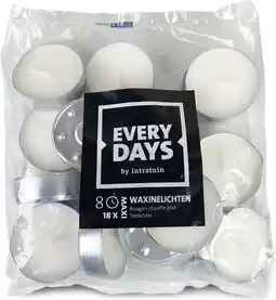 Intratuin Everydays waxinelichten wit  8 uur 18 stuks aanbieding