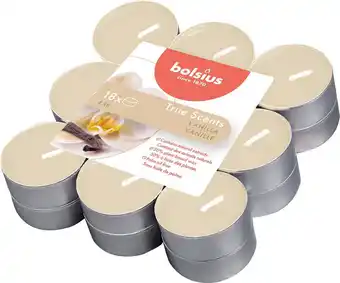 Intratuin Bolsius geurkaars true scents vanille wit 4 uur 18 stuks aanbieding