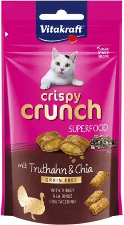 Intratuin Vitakraft kattensnack graanvrij crispy crunch kalkoen 60 g aanbieding