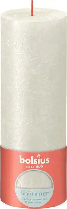Intratuin Bolsius stompkaars rustiek shimmer wit 85 uur d 6,8 h 19 cm aanbieding
