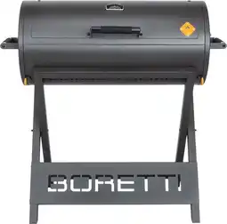 Intratuin Boretti houtskool barbecue barilo zwart 107 x 105 x 52 cm aanbieding