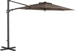 Intratuin Intratuin zweefparasol bay obravia grijs / taupe 50+uv 330 x 330 x 257 cm aanbieding