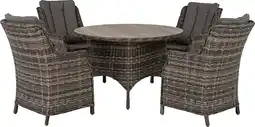 Intratuin Intratuin 4-zits diningset lima wicker bruin / grijs aanbieding