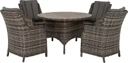 Intratuin Intratuin 4-zits diningset lima wicker bruin / grijs aanbieding