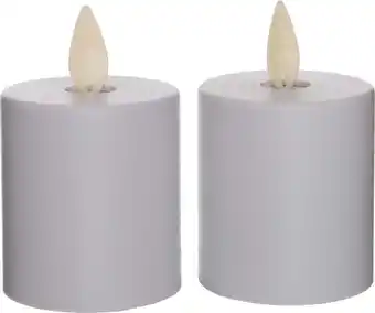 Intratuin Led kaars wit met bewegende vlam 2 stuks d 4,5 h 8 cm aanbieding