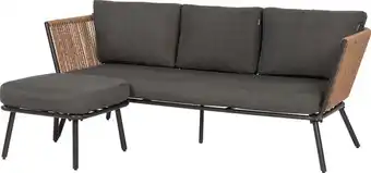 Intratuin Intratuin 3-zits loungebank iris met chaise longue wicker naturel aanbieding