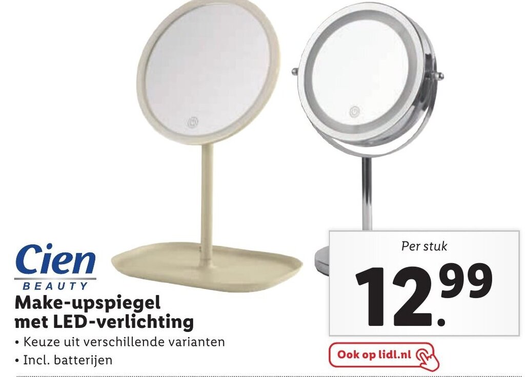 Makeupspiegel met LEDverlichting aanbieding bij Lidl