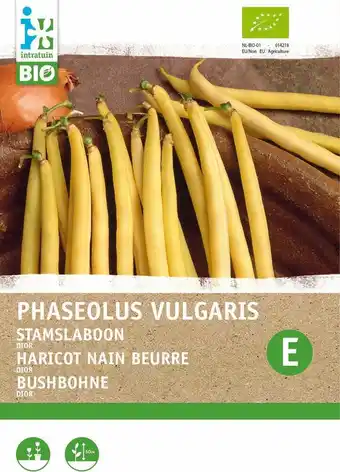 Intratuin Biologische intratuin groentezaad stokslaboon geel (phaseolus vulgaris 'dior') aanbieding