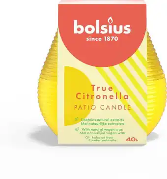 Intratuin Bolsius citronella kaars geel d 9,1 h 9,4 cm aanbieding