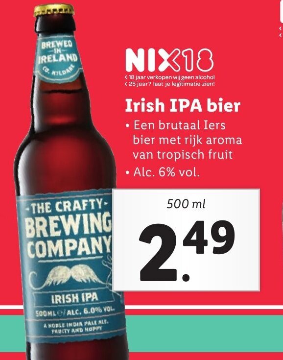 Irish IPA bier 500ml aanbieding bij Lidl