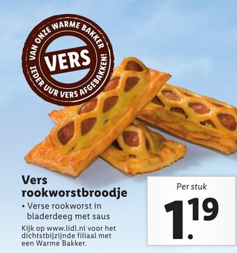 Lidl Vers rookworstbroodje aanbieding