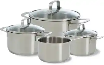 Bol.com Bk bistro pannenset - 4-delig - rvs - glazen deksel - inductie aanbieding