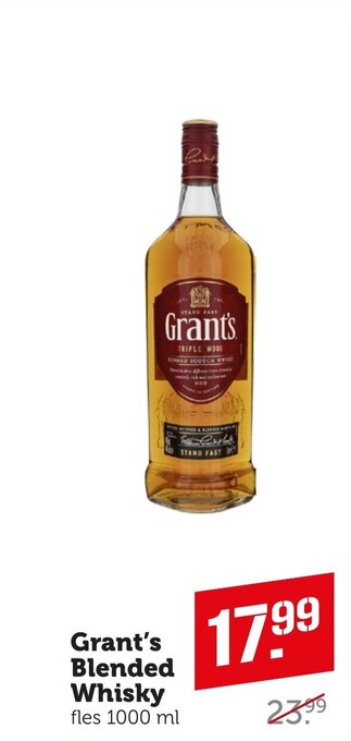 Coop Grant's Blended Whisky fles 1000 ml aanbieding