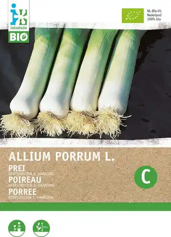 Intratuin Intratuin biologische groentezaad prei (allium porrum 'hannibal') aanbieding