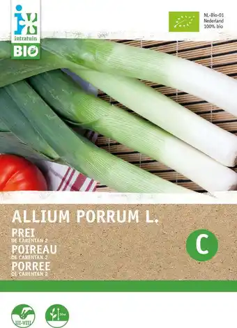 Intratuin Biologische intratuin groentezaad prei (allium porrum 'carentan 2') aanbieding