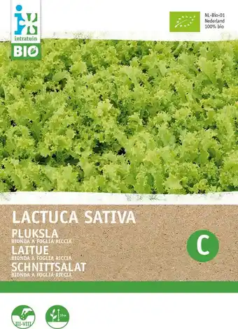 Intratuin Biologische intratuin groentezaad pluksla (lactuca sativa 'bionda a foglia riccia') aanbieding