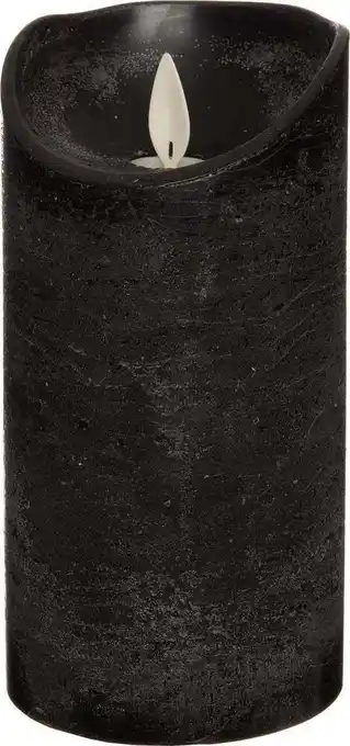 Intratuin Led kaars rustiek d 7,5 h 15 cm zwart aanbieding