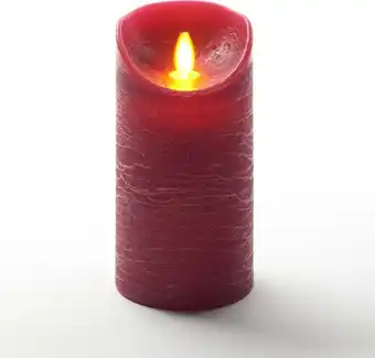 Intratuin Led kaars rustiek bordeaux met timer d 7,5 h 15 cm aanbieding