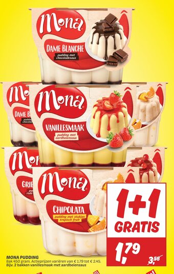 Dekamarkt MONA PUDDING Bak 450 gram. aanbieding