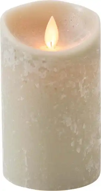 Intratuin Led kaars rustiek d 7,5 h 12,5 cm grijs aanbieding