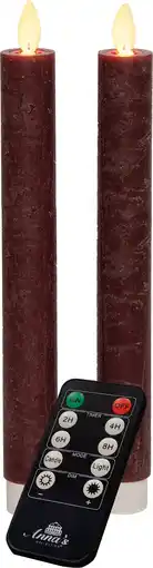 Intratuin Led dinerkaars rustiek bordeaux d 2,5 h 23 cm 2 stuks aanbieding